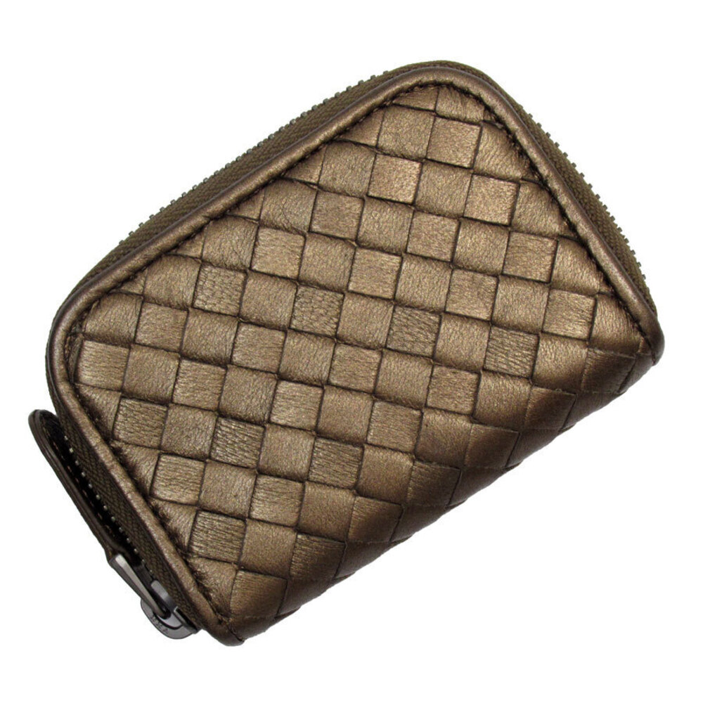 Bottega Veneta coin case Wallet Intrecciato leather Bronze Brown